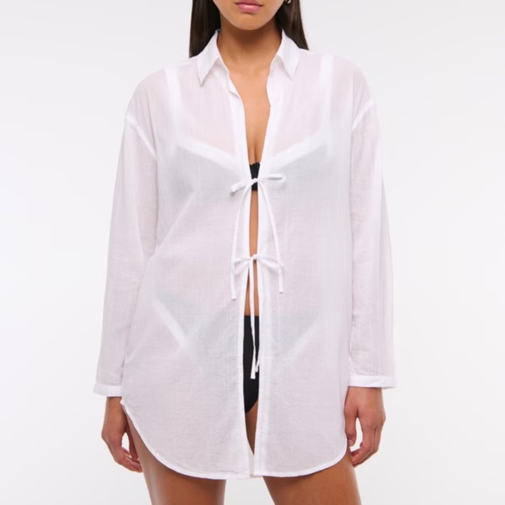 Abercrombie & Fitch Sheer White Swim Cover-Up